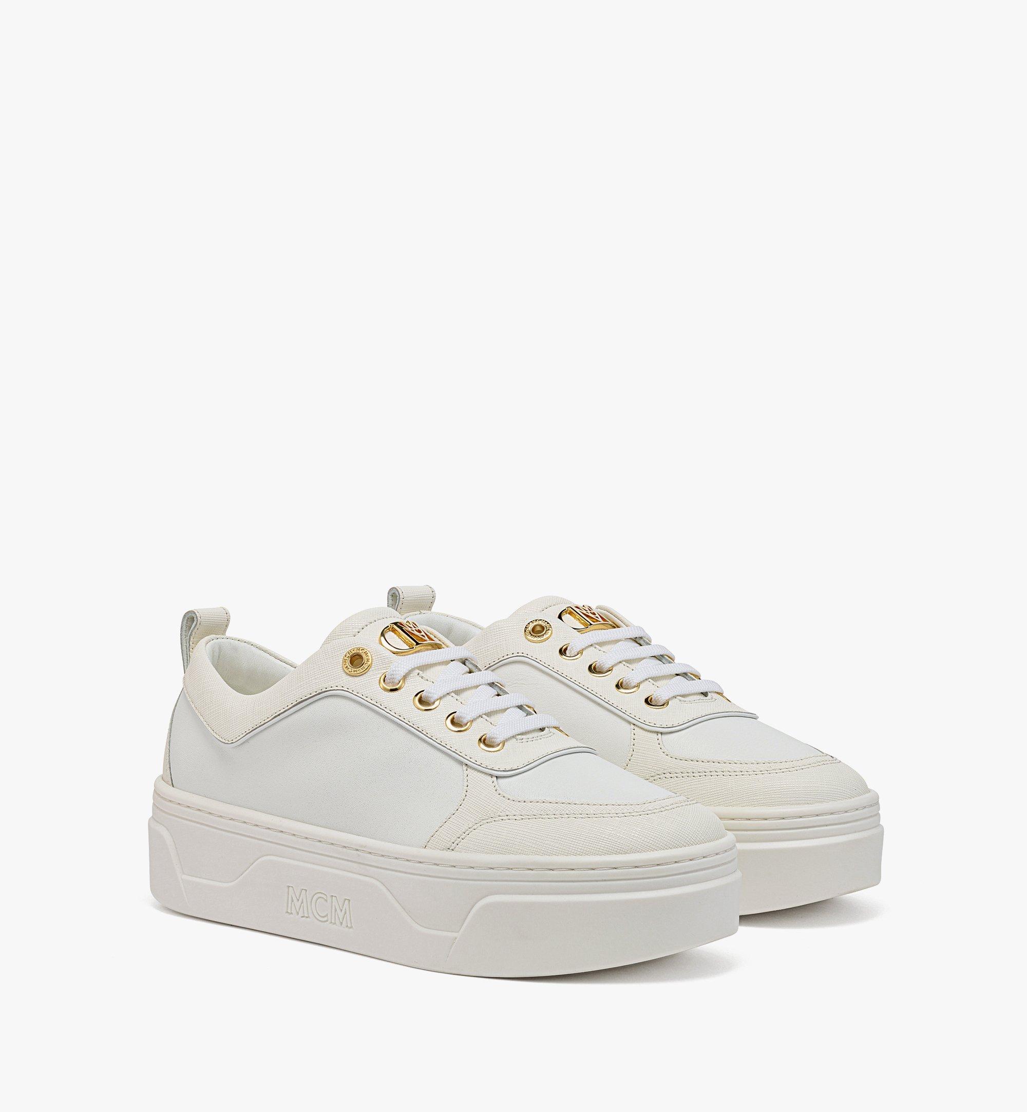 Women’s Skyward Platform Sneakers in Saffiano Leather 1